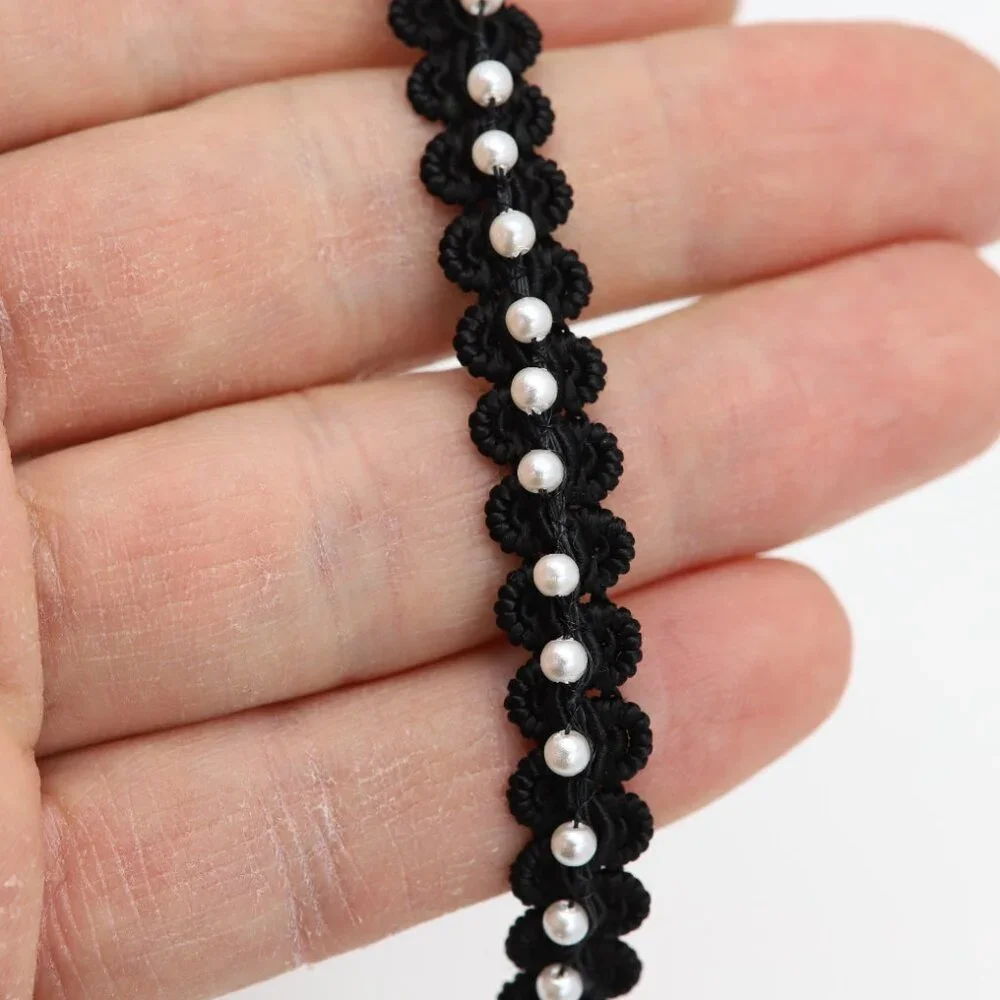 Fancy Black Choker Pearl Chokers adjustable - Picture 6 of 9